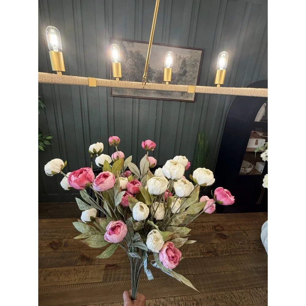 Set of 10 Viral Ashland Pink & Cream Peony Stems From Michael’s (5 Of Each) New